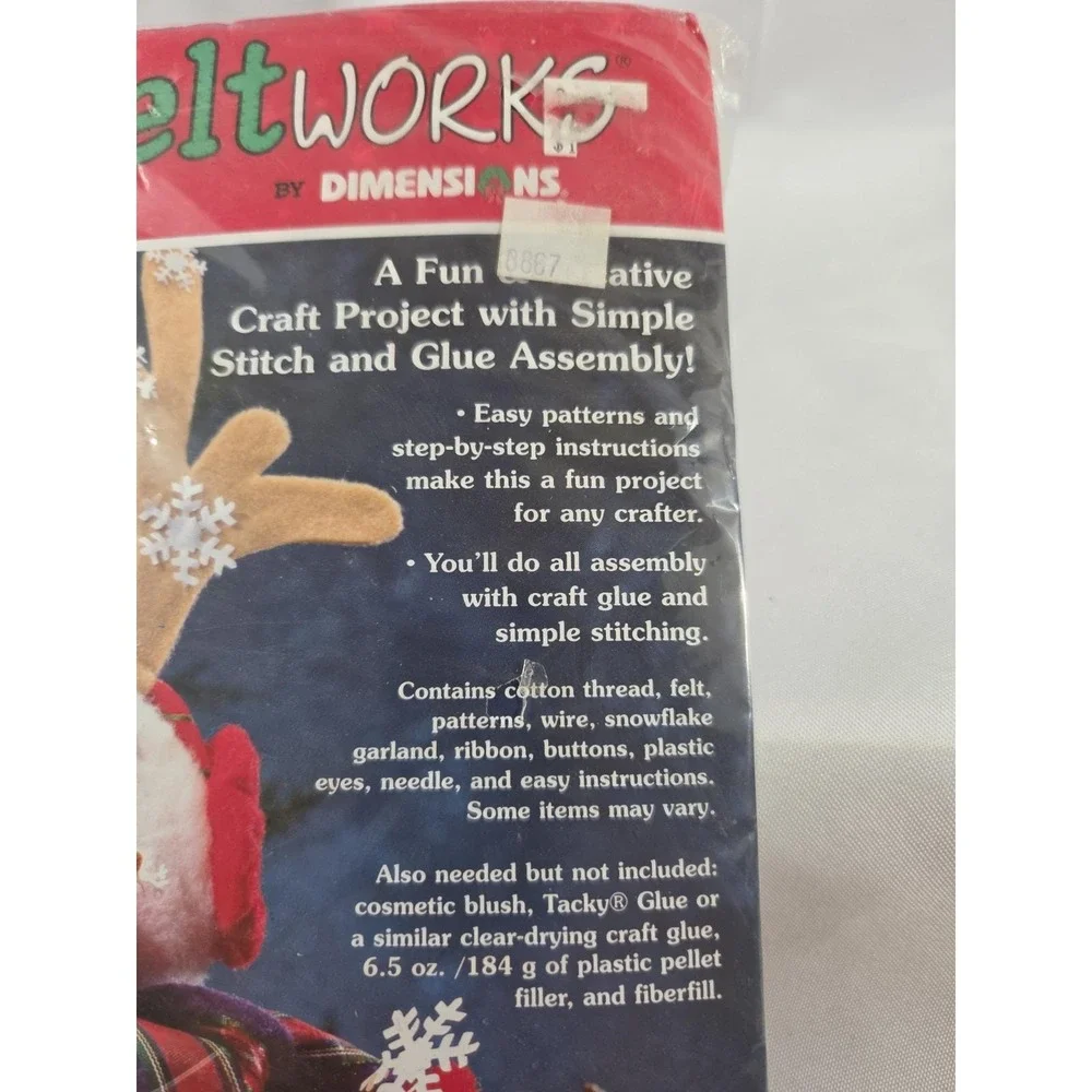 Feltworks by Dimensions 8129 Snowflake Play 13x13 Snowman Christmas Holiday 2003